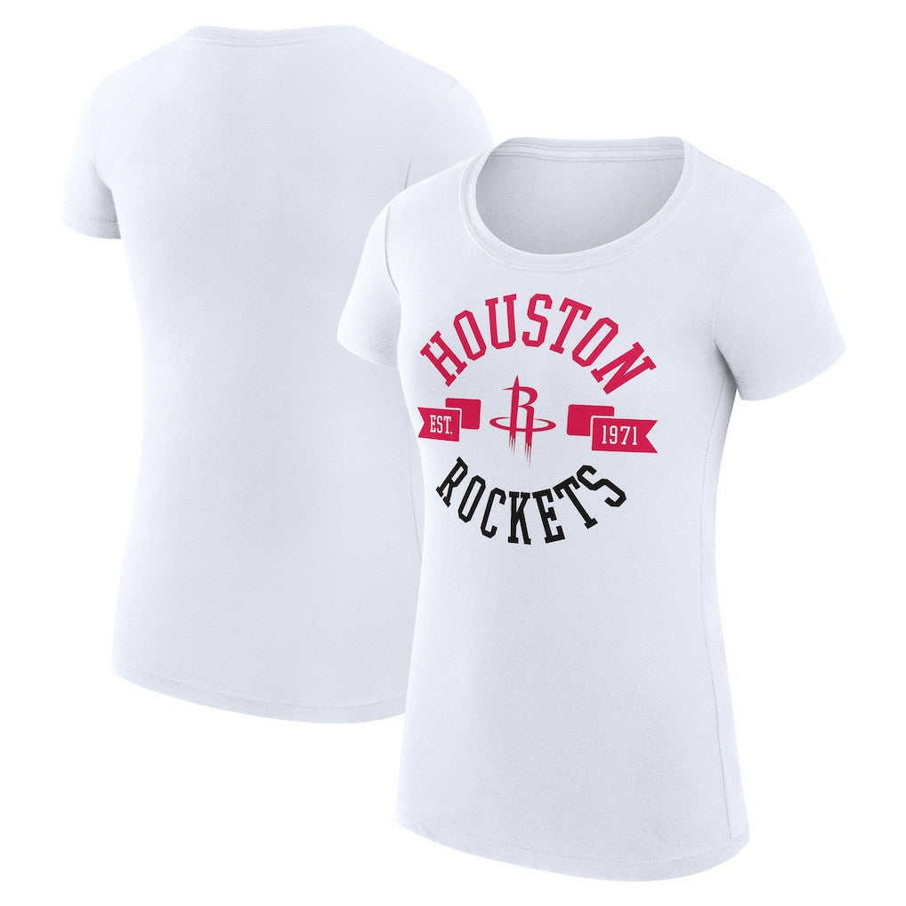 NBA - Houston Rockets G-III 4Her by Carl Banks Women's Super-Slim Fit Lightweight Large City Logo T-Shirt - White
