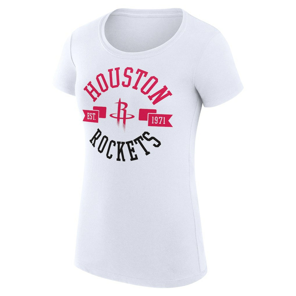 NBA - Houston Rockets G-III 4Her by Carl Banks Women's Super-Slim Fit Lightweight Large City Logo T-Shirt - White