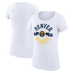 NBA - Denver Nuggets G-III 4Her by Carl Banks Women's Super-Slim Fit Lightweight Large City Logo T-Shirt - White