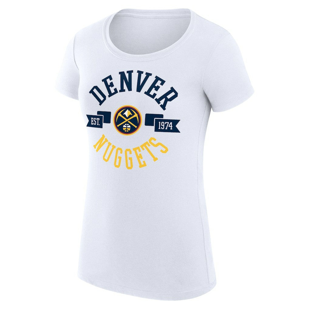 NBA - Denver Nuggets G-III 4Her by Carl Banks Women's Super-Slim Fit Lightweight Large City Logo T-Shirt - White