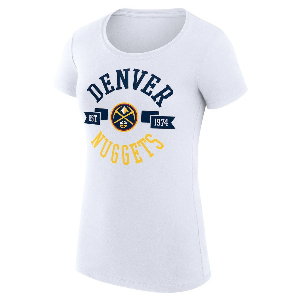 NBA - Denver Nuggets G-III 4Her by Carl Banks Women's Super-Slim Fit Lightweight Large City Logo T-Shirt - White