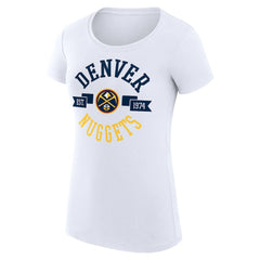 NBA - Denver Nuggets G-III 4Her by Carl Banks Women's Super-Slim Fit Lightweight Large City Logo T-Shirt - White