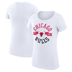 NBA - Chicago Bulls G-III 4Her by Carl Banks Women's Super-Slim Fit Lightweight Large City Logo T-Shirt - White