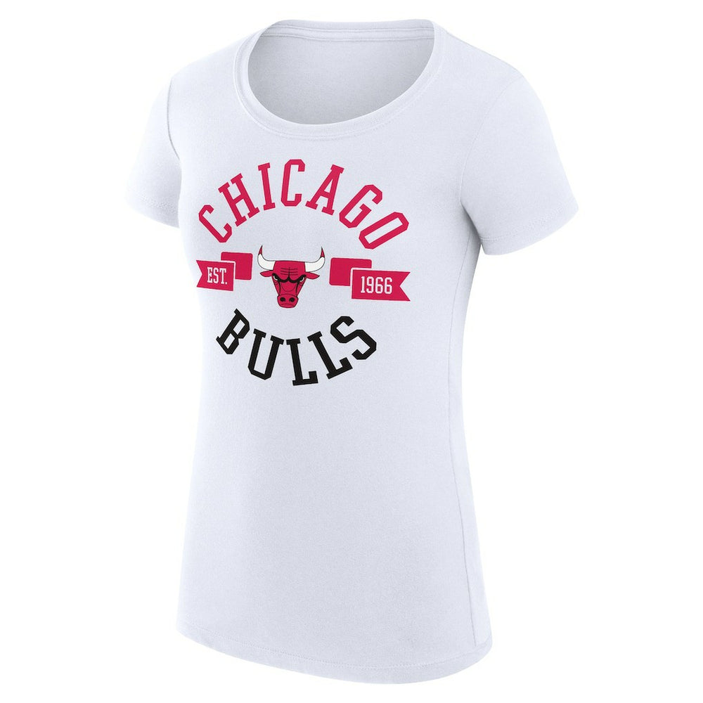 NBA - Chicago Bulls G-III 4Her by Carl Banks Women's Super-Slim Fit Lightweight Large City Logo T-Shirt - White