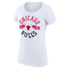 NBA - Chicago Bulls G-III 4Her by Carl Banks Women's Super-Slim Fit Lightweight Large City Logo T-Shirt - White