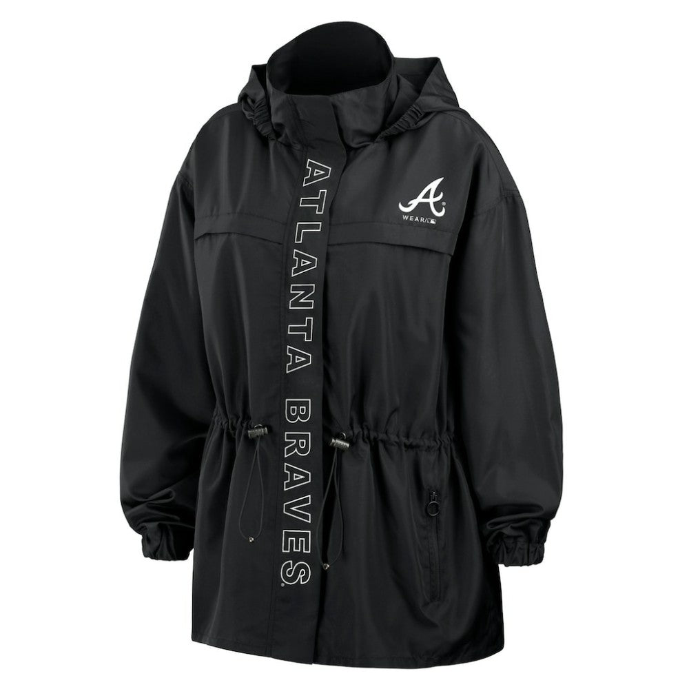 Atlanta Braves WEAR by Erin Andrews Women's Full-Zip Windbreaker Hoodie Jacket Lifestyle
