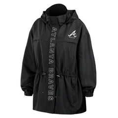 Atlanta Braves WEAR by Erin Andrews Women's Full-Zip Windbreaker Hoodie Jacket Lifestyle