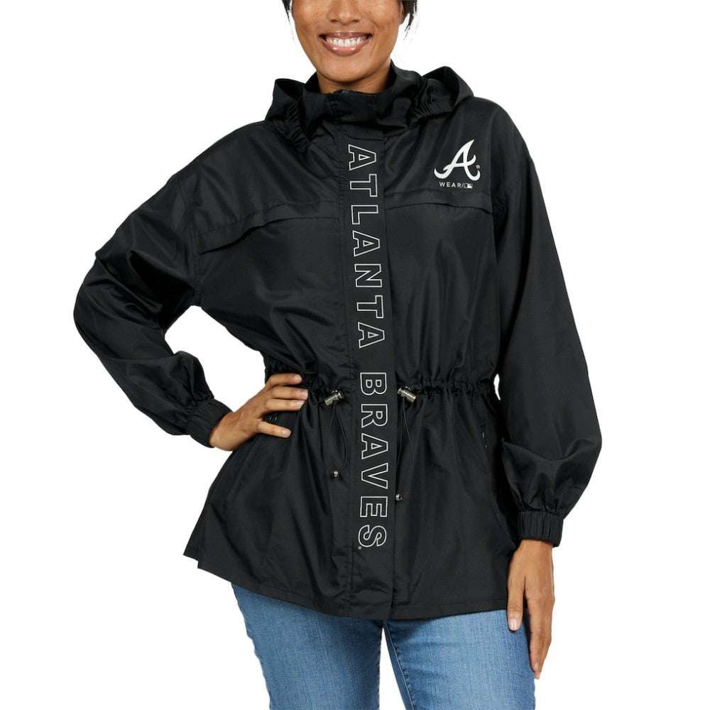 Atlanta Braves WEAR by Erin Andrews Women's Full-Zip Windbreaker Hoodie Jacket Lifestyle