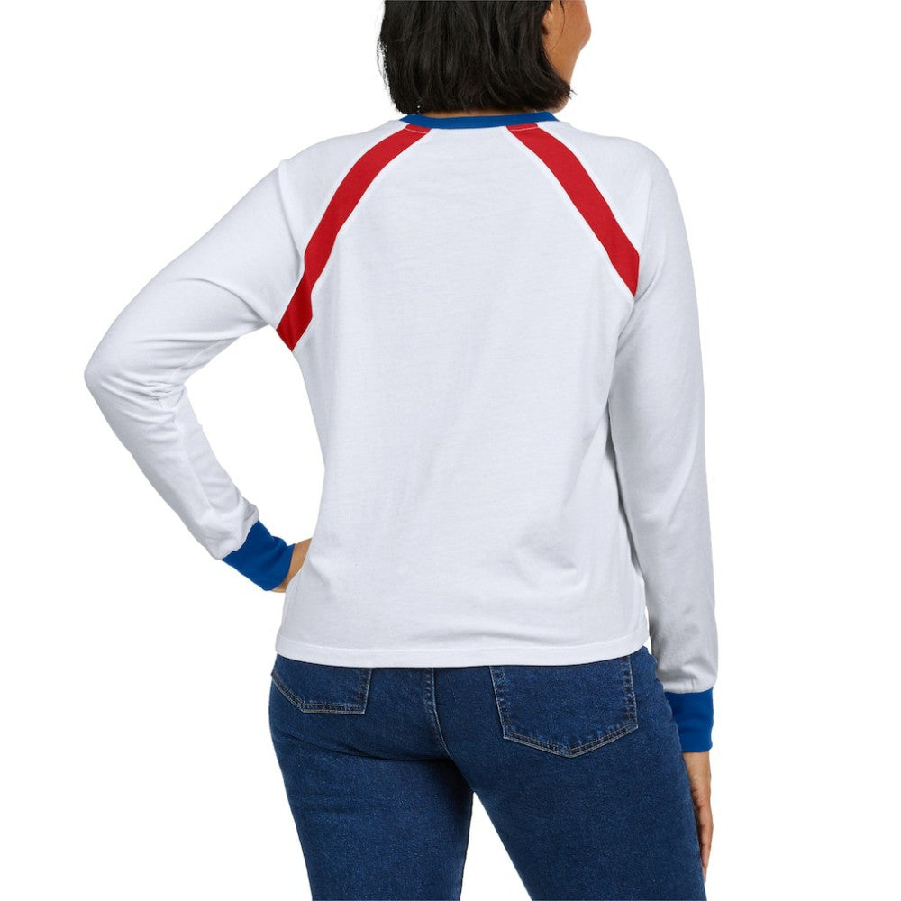 Atlanta Braves WEAR by Erin Andrews Women's Raglan Long Sleeve T-Shirt Lifestyle