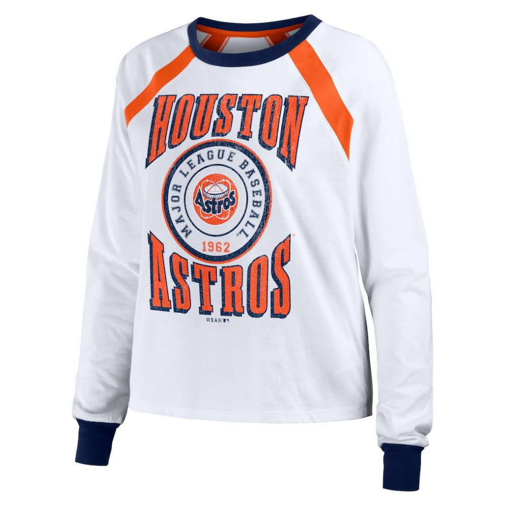 Houston Astros WEAR by Erin Andrews Women's Raglan Long Sleeve T-Shirt Lifestyle