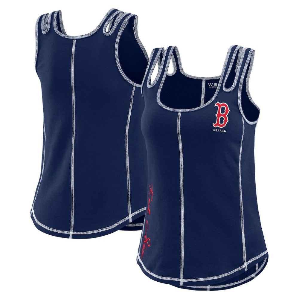 Boston Red Sox WEAR by Erin Andrews Women's Contrast Stitch Tank Top On Sale
