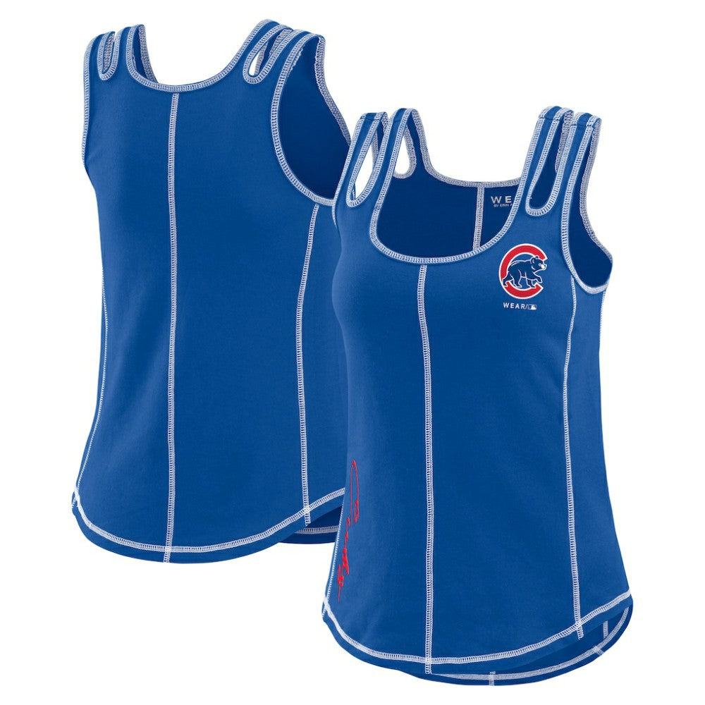 Chicago Cubs WEAR by Erin Andrews Women's Contrast Stitch Tank Top discount