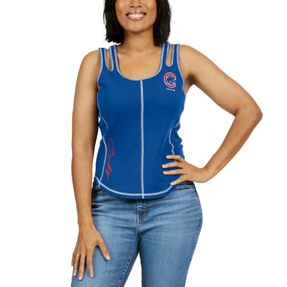 Chicago Cubs WEAR by Erin Andrews Women's Contrast Stitch Tank Top discount