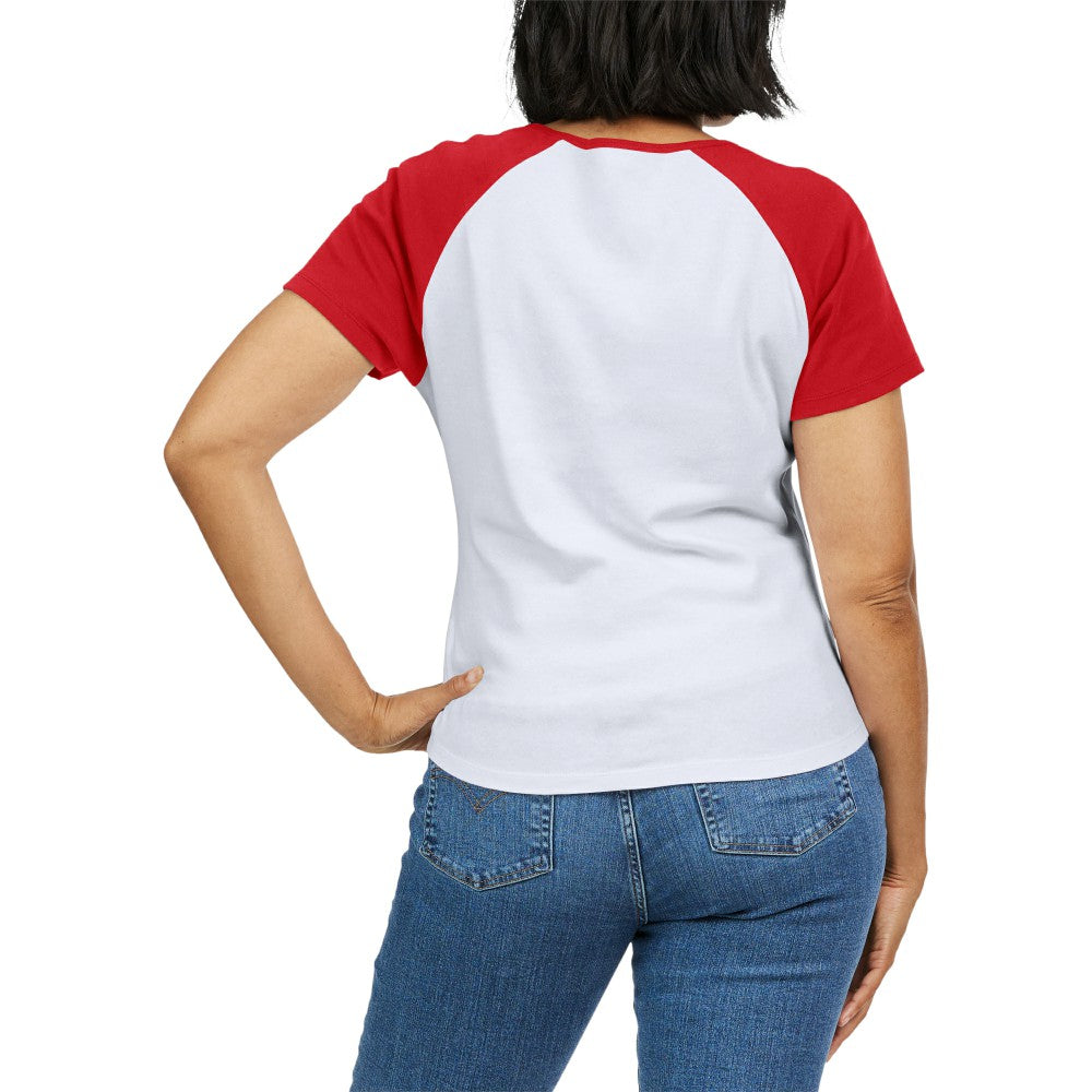 Los Angeles Angels WEAR by Erin Andrews Women's Fitted Henley Raglan T-Shirt Clearance