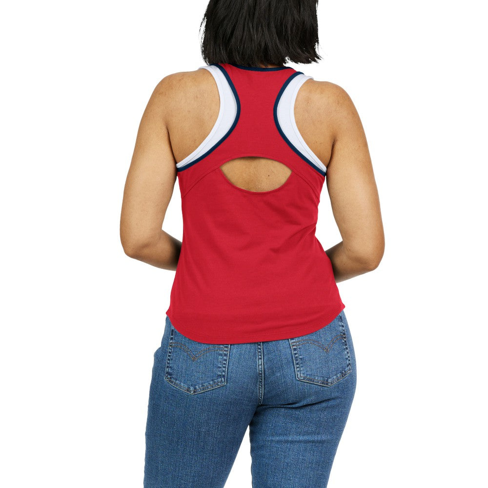Los Angeles Angels WEAR by Erin Andrews Women's Colorblock Racerback Tank Top Clearance