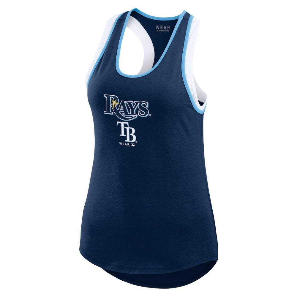 Tampa Bay Rays WEAR by Erin Andrews Women's Colorblock Racerback Tank Top discount
