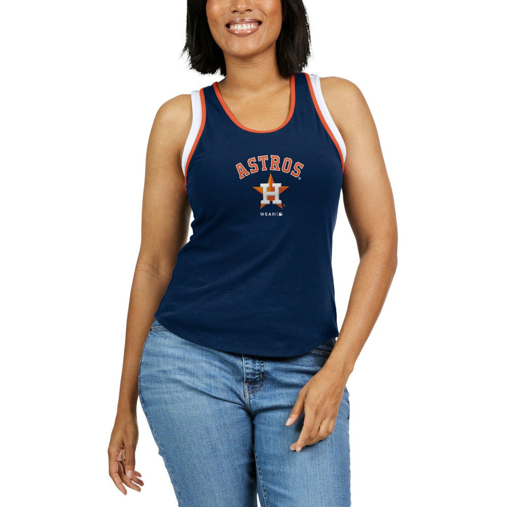 Houston Astros WEAR by Erin Andrews Women's Colorblock Racerback Tank Top Lifestyle