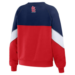 St. Louis Cardinals WEAR by Erin Andrews Women's Color Block Crew Neck Pullover Sweatshirt Clearance