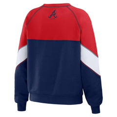 Atlanta Braves WEAR by Erin Andrews Women's Color Block Crew Neck Pullover Sweatshirt Online