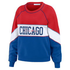 Chicago Cubs WEAR by Erin Andrews Women's Color Block Crew Neck Pullover Sweatshirt Near Me