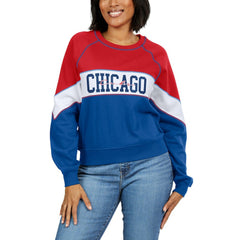 Chicago Cubs WEAR by Erin Andrews Women's Color Block Crew Neck Pullover Sweatshirt Near Me