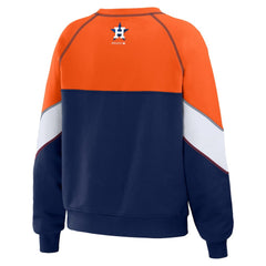 Houston Astros WEAR by Erin Andrews Women's Color Block Crew Neck Pullover Sweatshirt discount