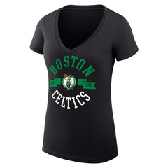 NBA - Boston Celtics G-III 4Her by Carl Banks Women's Super-Slim Fit Lightweight Large City Logo V-Neck T-Shirt - Black