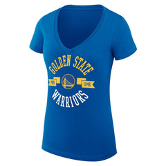 NBA - Golden State Warriors G-III 4Her by Carl Banks Women's Super-Slim Fit Lightweight Large City Logo V-Neck T-Shirt - Royal