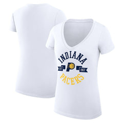 NBA - Indiana Pacers G-III 4Her by Carl Banks Women's Super-Slim Fit Lightweight Large City Logo V-Neck T-Shirt - White