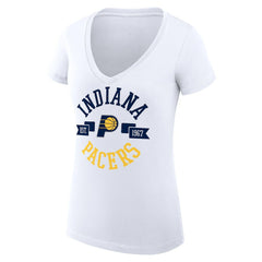 NBA - Indiana Pacers G-III 4Her by Carl Banks Women's Super-Slim Fit Lightweight Large City Logo V-Neck T-Shirt - White