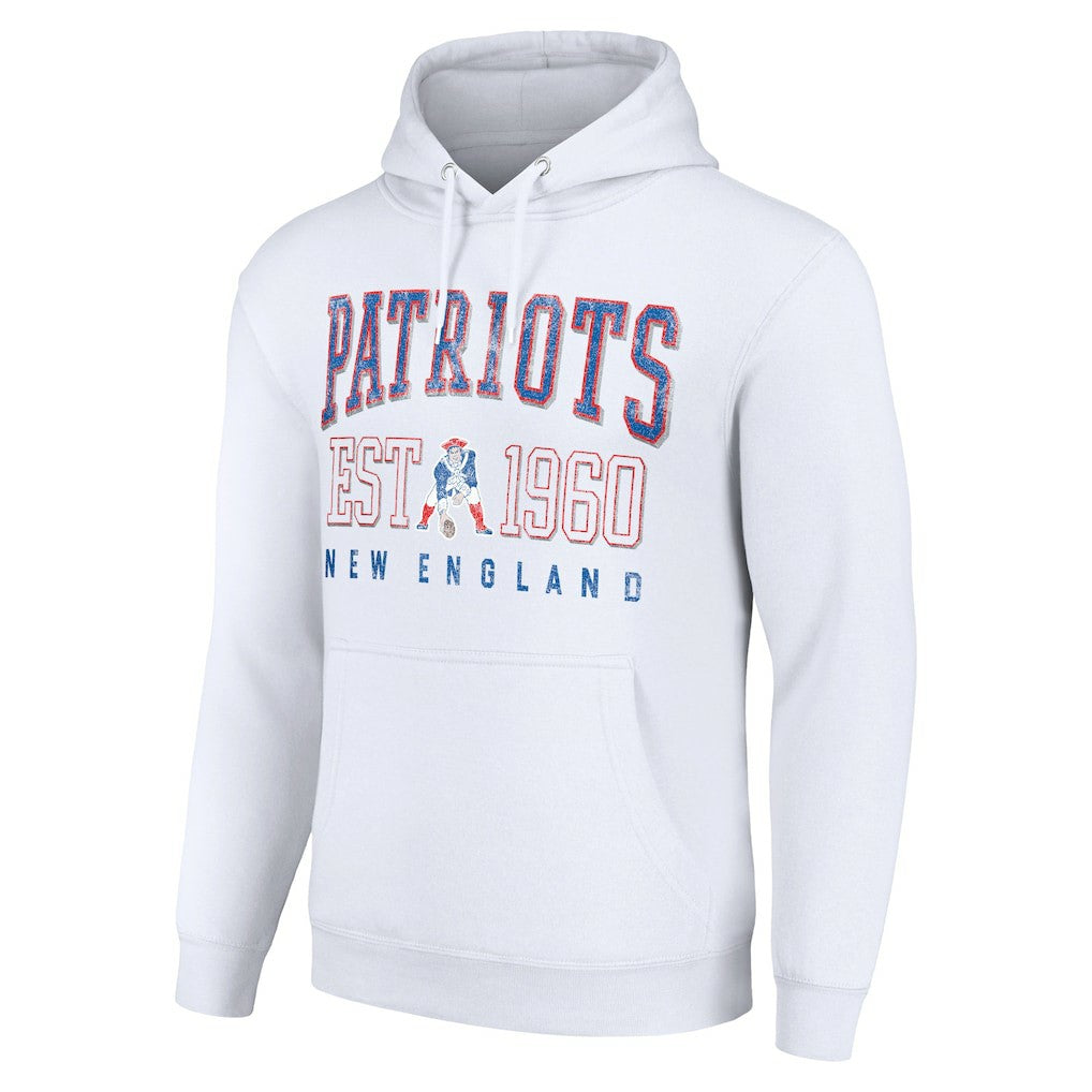 New England Patriots Starter Unisex Throwback Logo Pullover Hoodie White - NFL