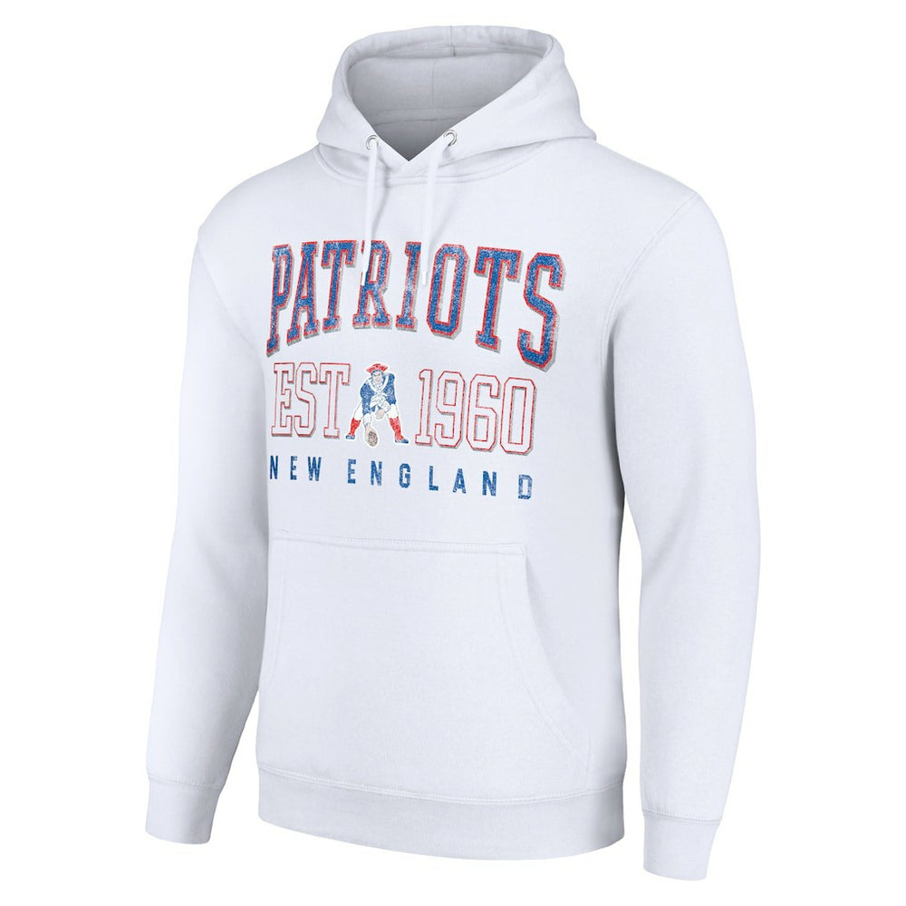 New England Patriots Starter Unisex Throwback Logo Pullover Hoodie White - NFL