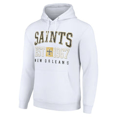 New Orleans Saints Starter Unisex Throwback Logo Pullover Hoodie White - NFL