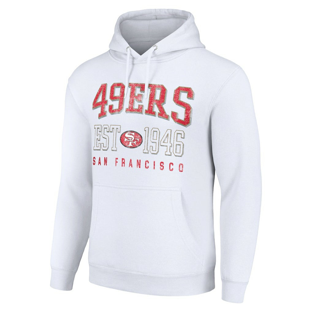 San Francisco 49ers Starter Unisex Throwback Logo Pullover Hoodie White - NFL