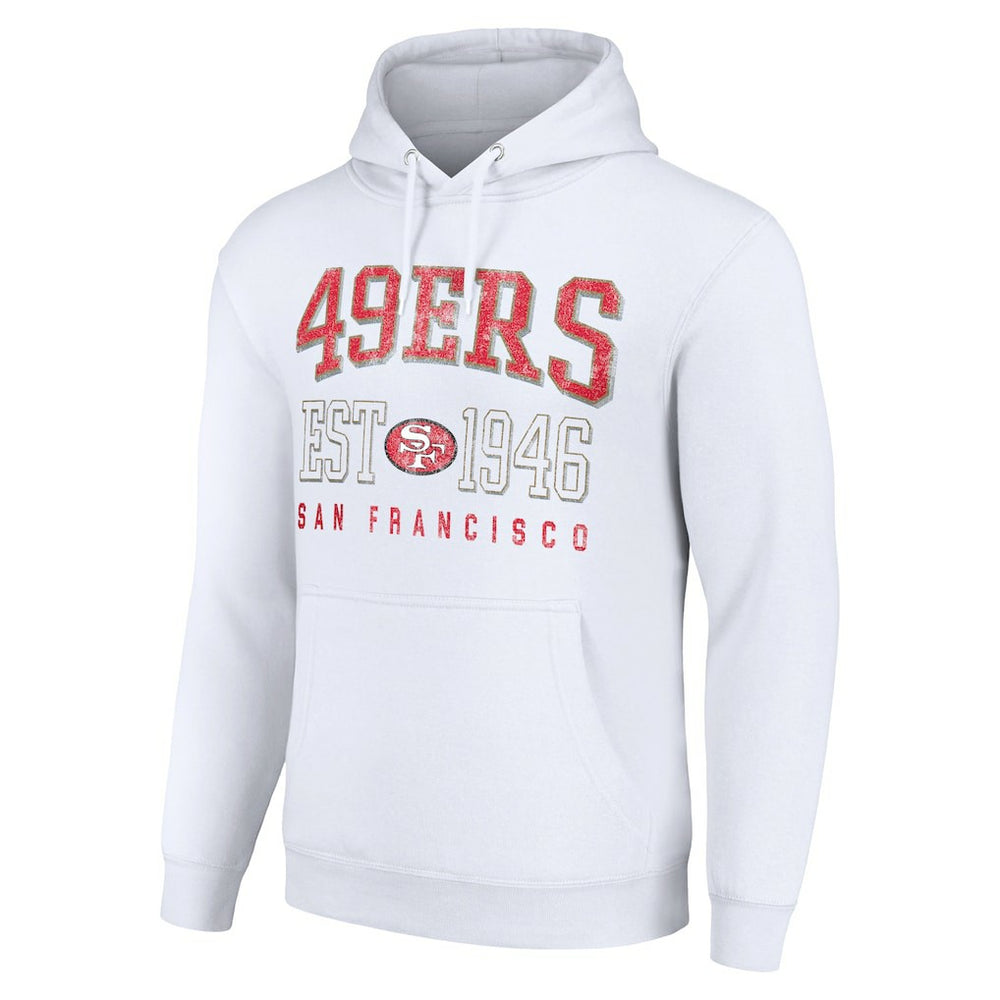 San Francisco 49ers Starter Unisex Throwback Logo Pullover Hoodie White - NFL