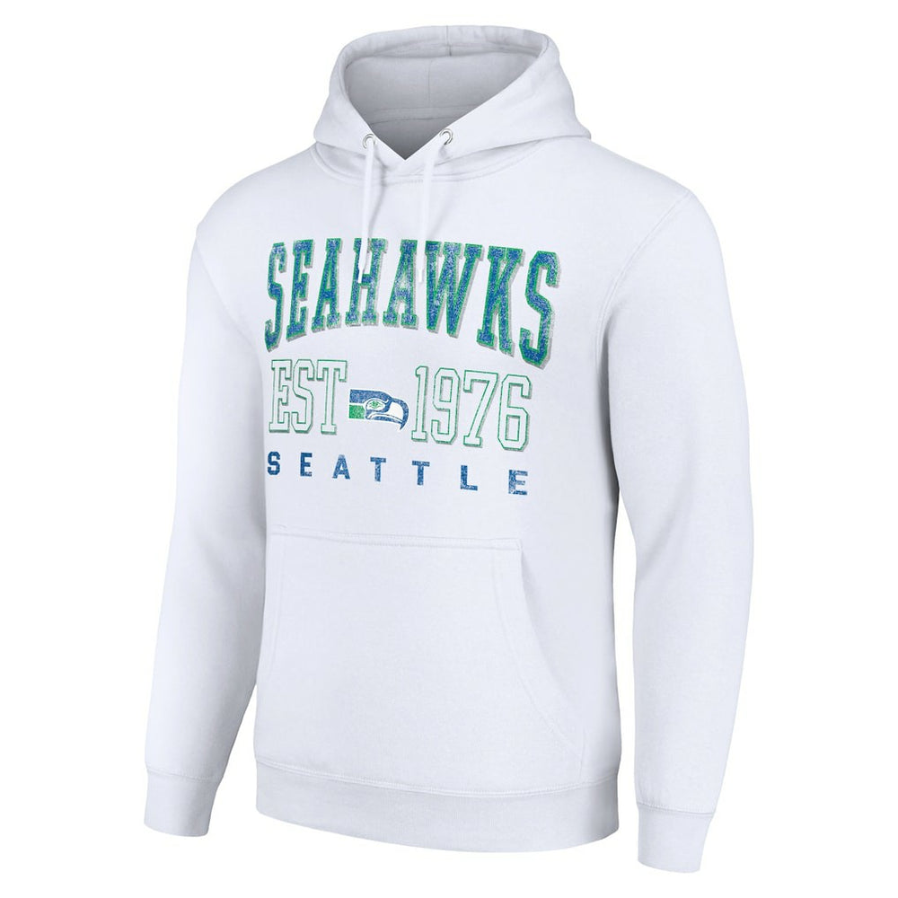 Seattle Seahawks Starter Unisex Throwback Logo Pullover Hoodie White - NFL