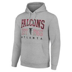 Atlanta Falcons Starter Unisex Throwback Logo Pullover Hoodie Heather Gray - NFL
