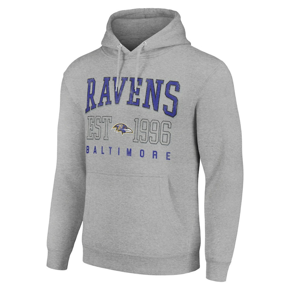 Baltimore Ravens Starter Unisex Throwback Logo Pullover Hoodie Heather Gray - NFL