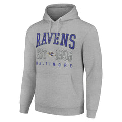 Baltimore Ravens Starter Unisex Throwback Logo Pullover Hoodie Heather Gray - NFL