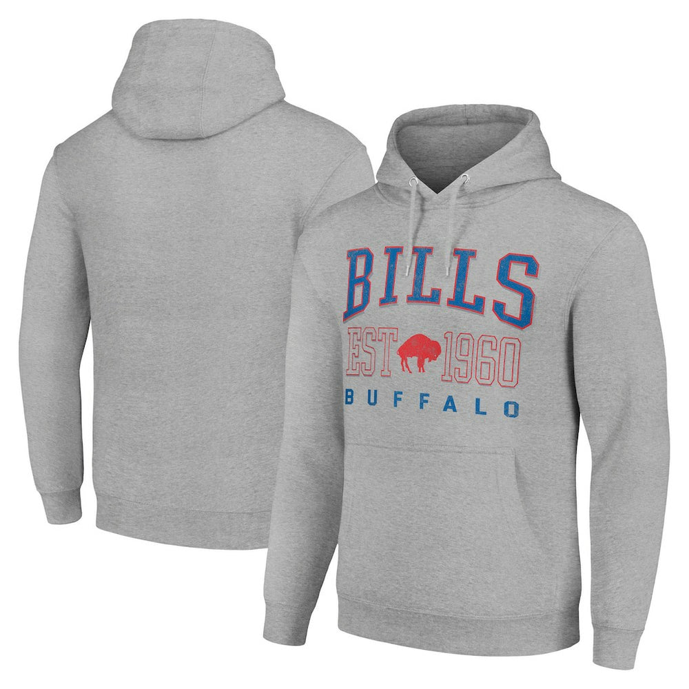 Buffalo Bills Starter Unisex Throwback Logo Pullover Hoodie Heather Gray - NFL