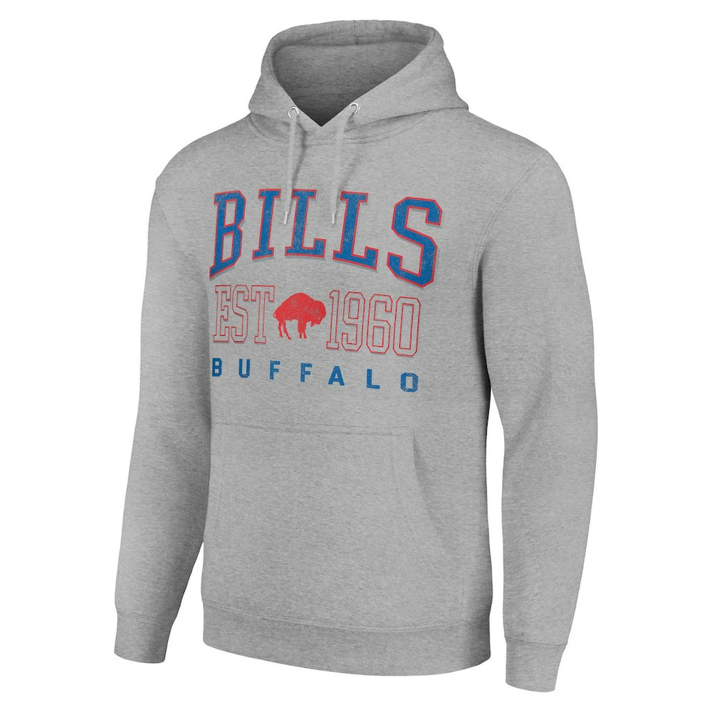 Buffalo Bills Starter Unisex Throwback Logo Pullover Hoodie Heather Gray - NFL