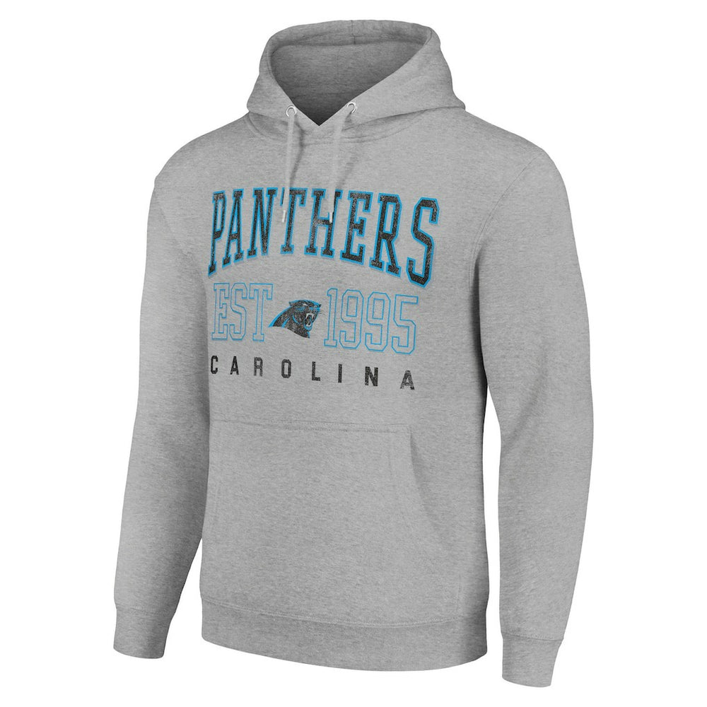 Carolina Panthers Starter Unisex Throwback Logo Pullover Hoodie Heather Gray - NFL