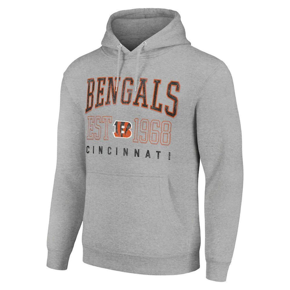 Cincinnati Bengals Starter Unisex Throwback Logo Pullover Hoodie Heather Gray - NFL