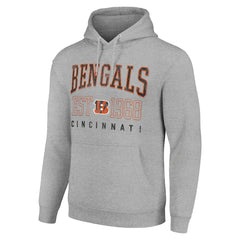 Cincinnati Bengals Starter Unisex Throwback Logo Pullover Hoodie Heather Gray - NFL