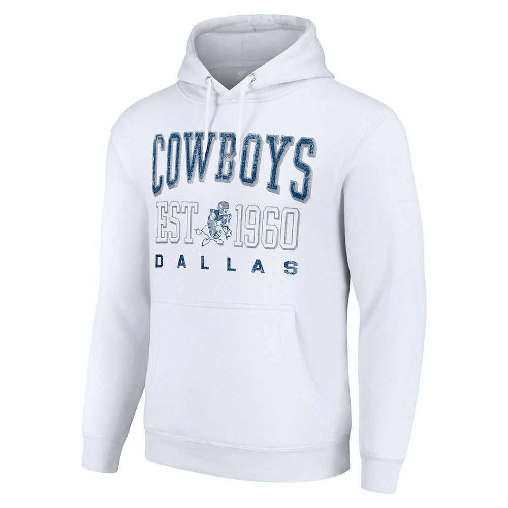 Dallas Cowboys Starter Unisex Throwback Logo Pullover Hoodie White - NFL