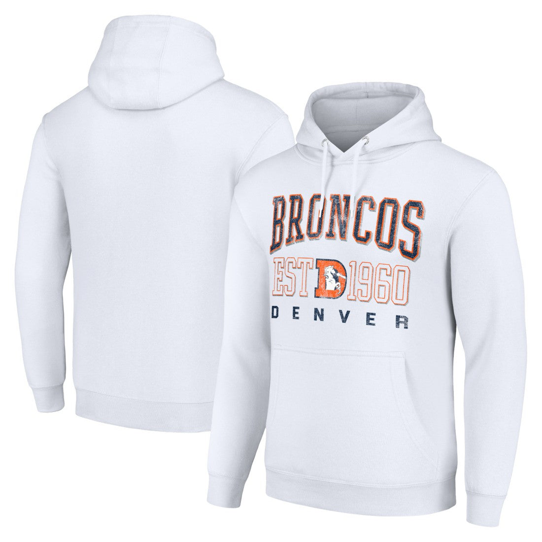 Denver Broncos Starter Unisex Throwback Logo Pullover Hoodie White - NFL