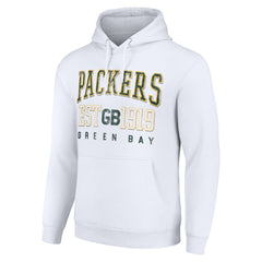 Green Bay Packers Starter Unisex Throwback Logo Pullover Hoodie White - NFL