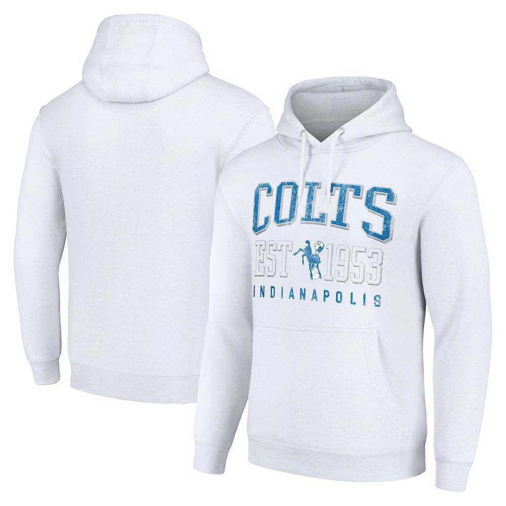 Indianapolis Colts Starter Unisex Throwback Logo Pullover Hoodie White - NFL