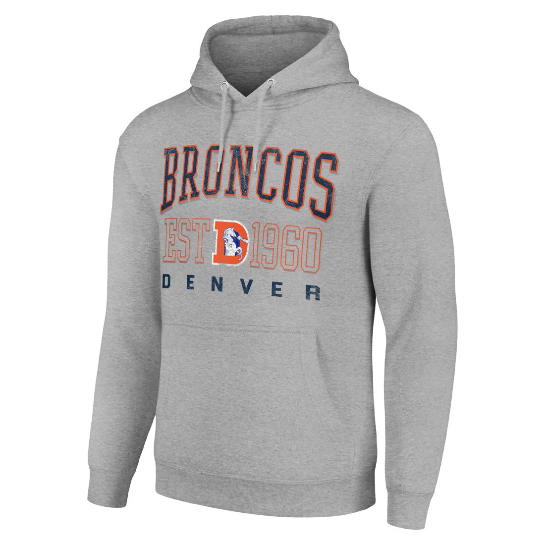 Denver Broncos Starter Unisex Throwback Logo Pullover Hoodie Heather Gray - NFL