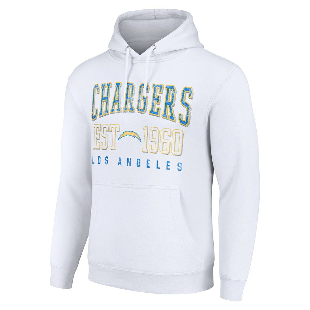 Los Angeles Chargers Starter Unisex Throwback Logo Pullover Hoodie White - NFL